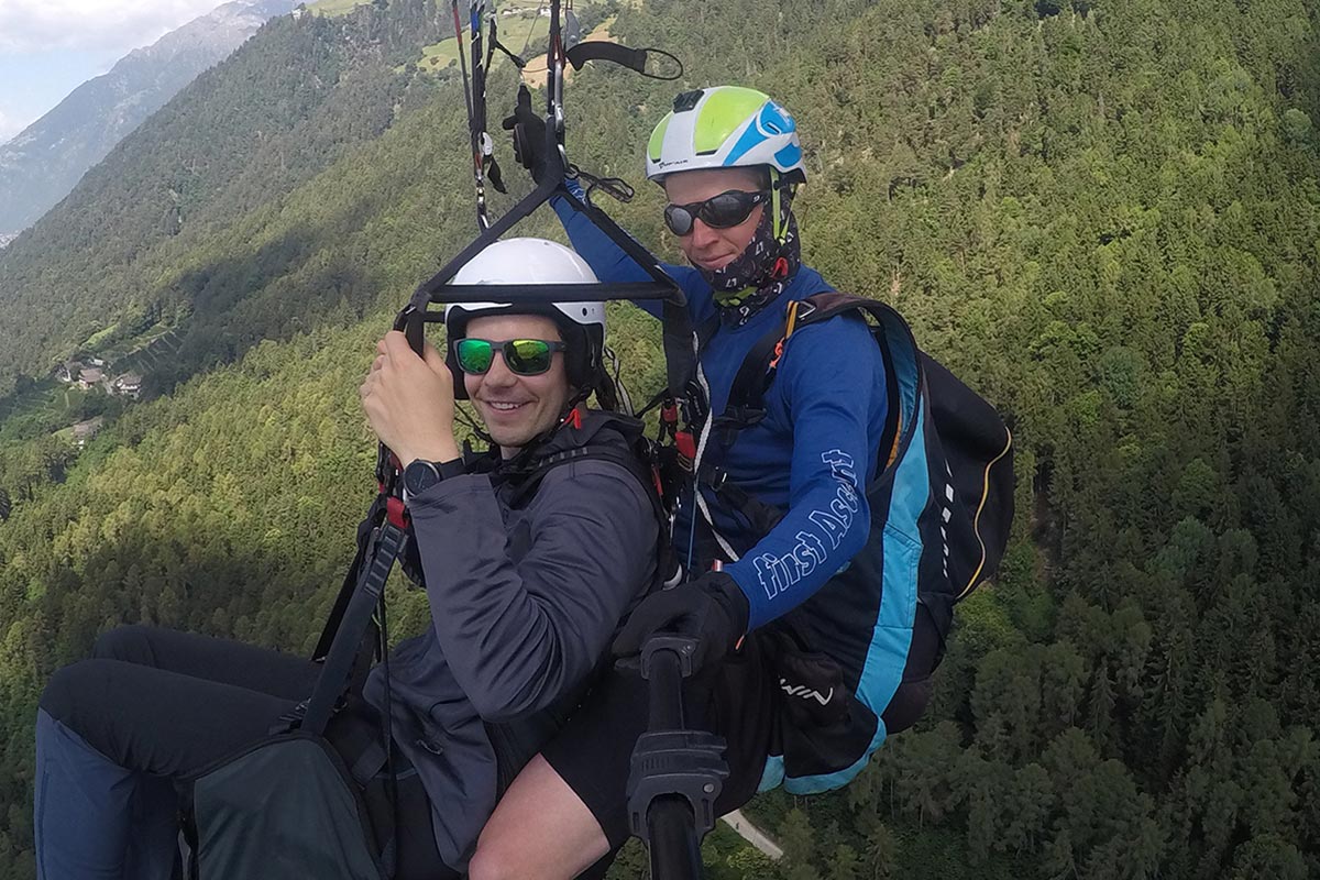In volo con il parapendio